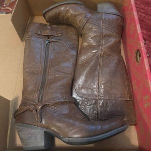 Leather cowboy boots.